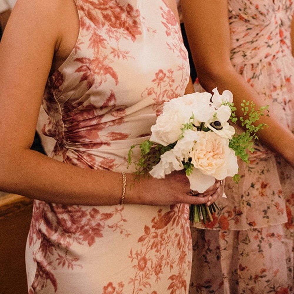 Reformation Blush Floral Backless Dress